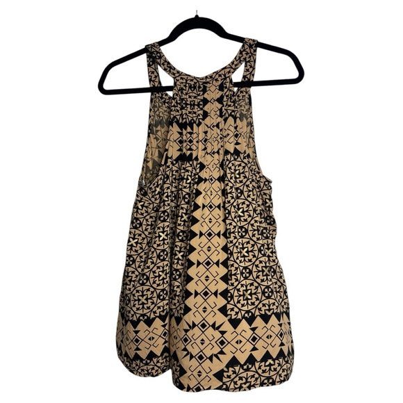 Tracy Reese Geometric Black and Tan Blouse Sz M - Picture 2 of 3